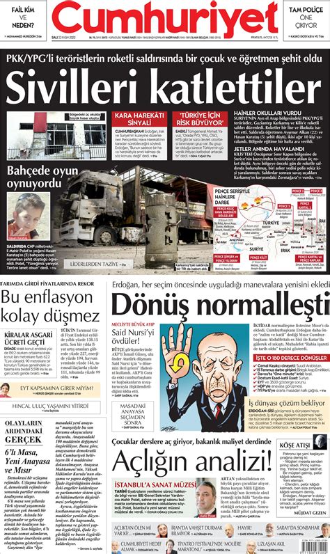 Cumhuriyet Gazetesi Kas M Sal G N Man Eti