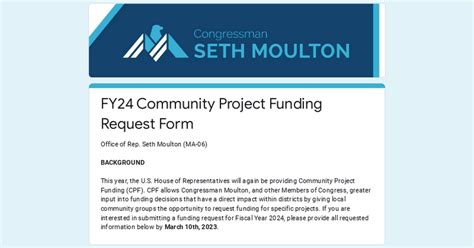 Fy Community Project Funding Request