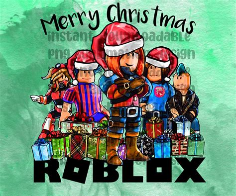 Hand Drawn Merry Christmas Roblox Sublimation Design PNG | Etsy