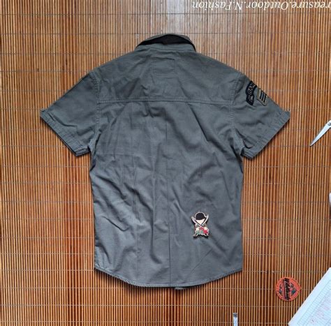 A TWO 3 US Army Military Workshirt Baju Kemeja Lapangan Lengan Pendek