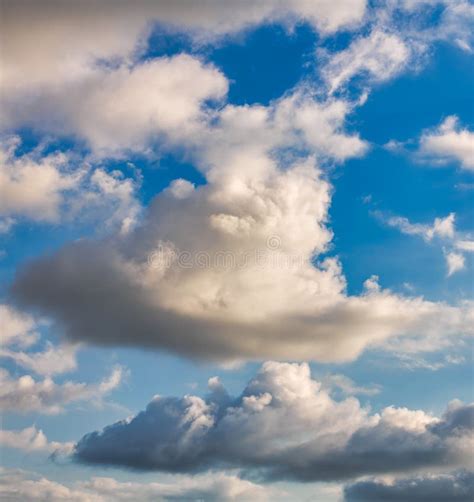 Clouds White Blue Sky Nature Cumulus Nature Cloudscape Vertical Stock