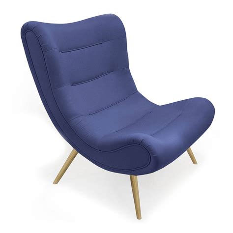 Fauteuil Scandinave Romilly Tissu Bleu Leroy Merlin