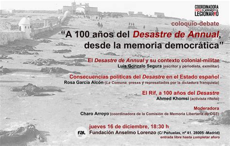 Jueves De Diciembre Charla A A Os Del Desastre De Annual