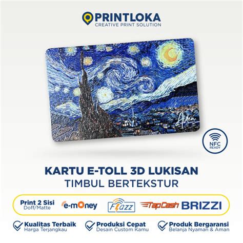 Jual Kartu Etoll Van Gogh 3D Timbul Emoney Flazz Custom Hadiah Gift