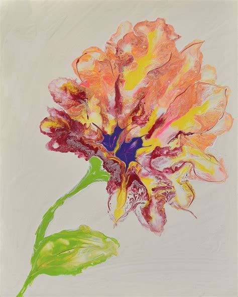 Fluid Flower Painting Fluid Acrylic Painting By KellysArtStudio