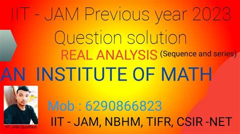 Solution Of IIT JAM Mathematics Previous Year Question 2023 Real