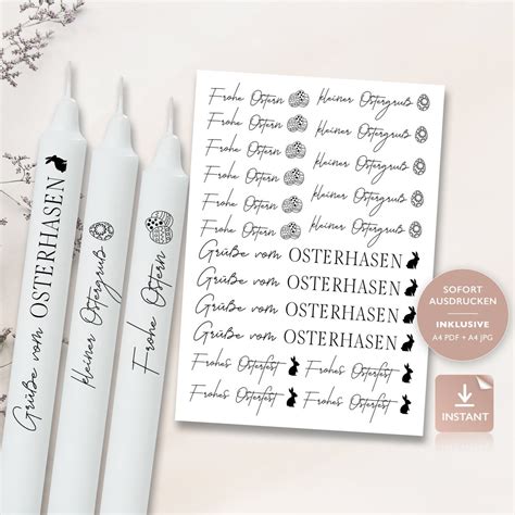 Kerzentattoos Ostern PDF Vorlage Für Kerzen Etsy de