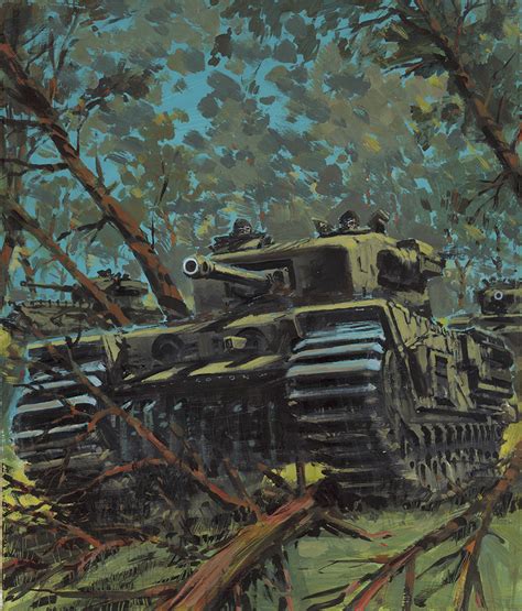 War Picture Library Cover Tanks Original Signed By War And Battle