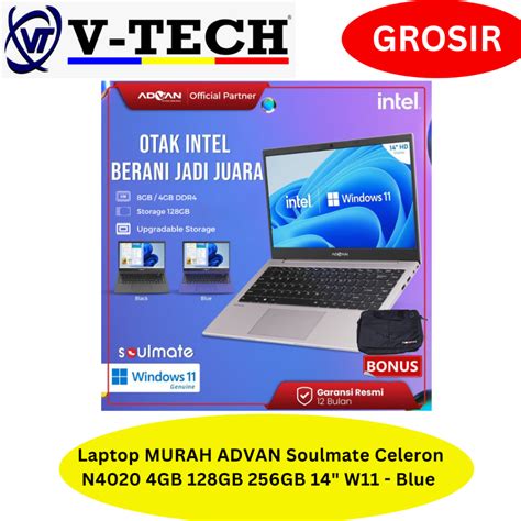 Jual Laptop Advan Soulmate Celeron N Gb Gb Gb W Gb