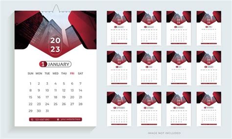 Premium Vector Wall Calendar Design Template