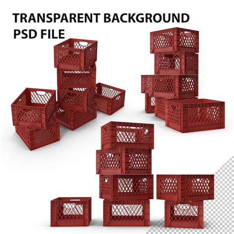 Premium Psd Stacked Milk Crates Png