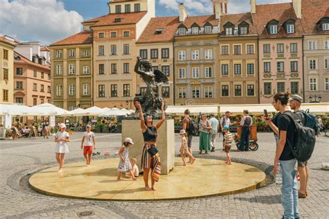 Old Town Market Square With Mermaid Statue A Symbol Of The City Of