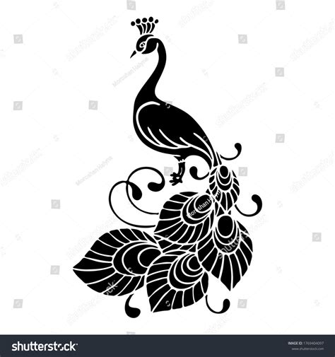 Simple Peacock Clipart Black And White