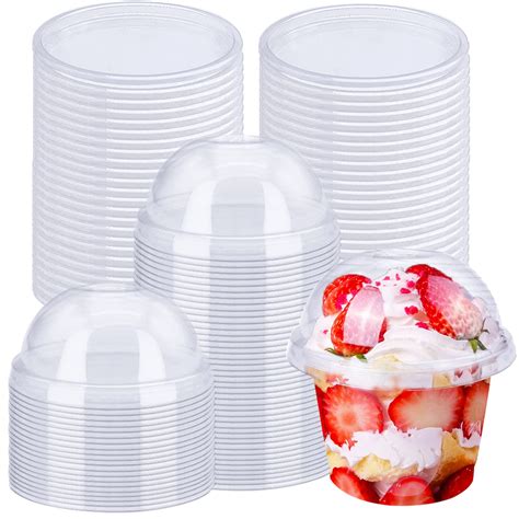 Buy Pack Oz Disposable Clear Plastic Cups With Dome Lids Hole In