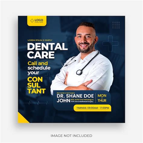 Banner De Dentista Hospitalar Ou Panfleto Quadrado Para Modelo De