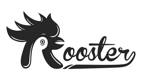 Simple black and white rooster vector logo design 10704297 Vector Art ...