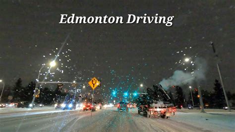 Driving Snow Fall Slippery Road Conditions Edmonton Alberta