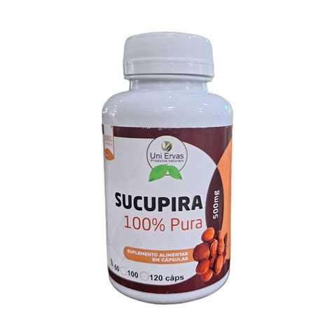 Sucupira 100 pura 500mg 60 cápsulas UniErvas ABRAÃO ERVAS