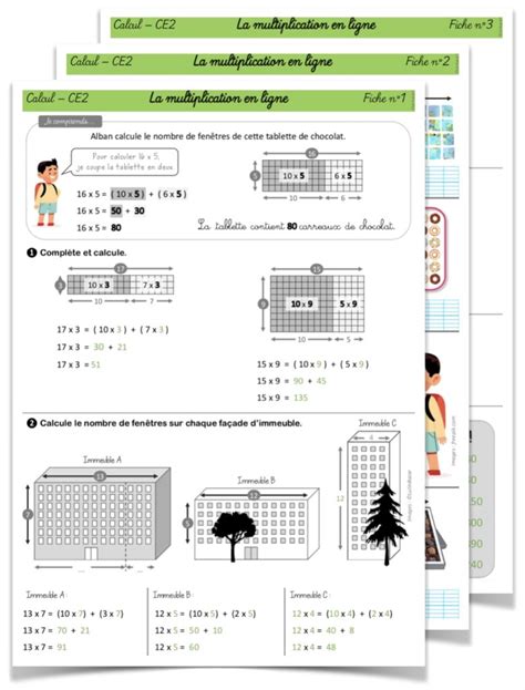 La Multiplication En Ligne Parcours CE2 Fiches D Exercices Lutin