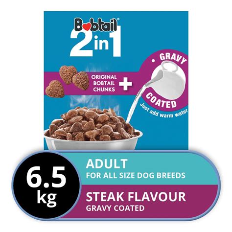 Bobtail - 2-in-1 - Gravy Coated Dog Food - Steak Flavour - 6.5kg | Shop ...