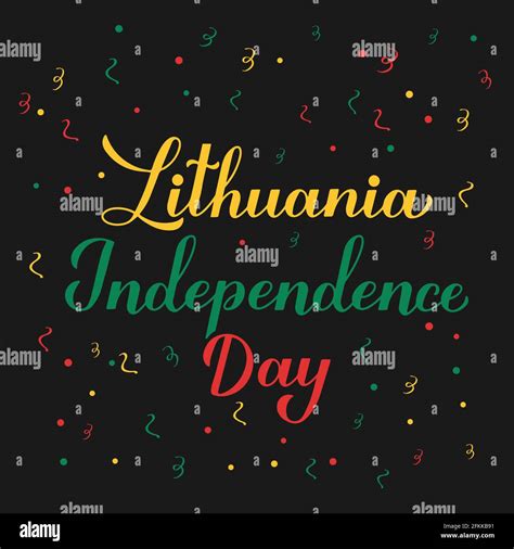 Lithuania Independence Day Calligraphy Hand Lettering Lithuanian Holiday Celebrate On March 11