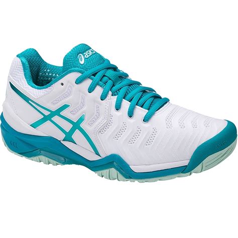 Asics Gel Resolution Women S Tennis Shoe White Aqua