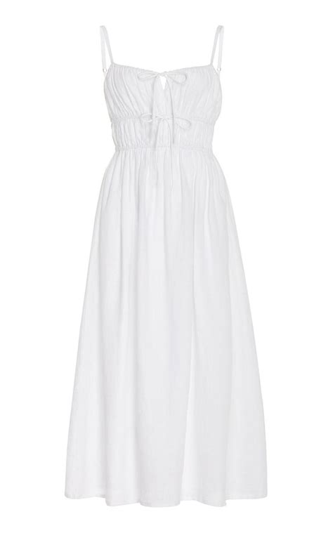 Francesca Linen Midi Dress By Faithfull The Brand Moda Operandi