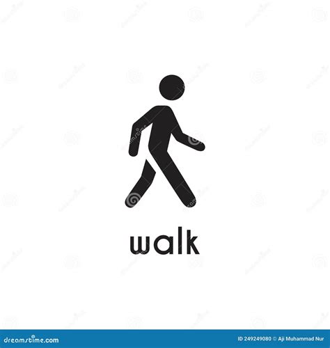 People Walking Vector Icon Logo Design Template Stock Illustration