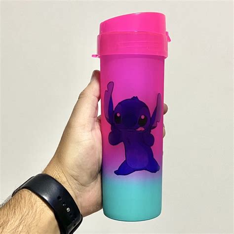 Garrafa Garrafinha Lilo Stich Nome Shopee Brasil