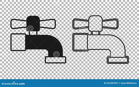 Icono Del Grifo De Agua Negra Aislado En Fondo Transparente Vector
