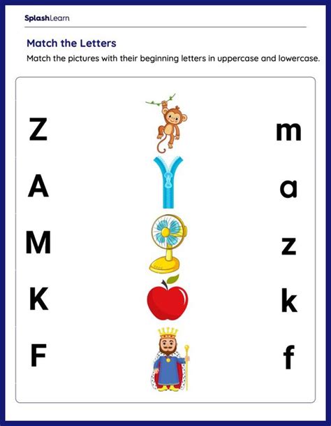 Matching Lowercase And Uppercase Letters Worksheets For Kindergarteners