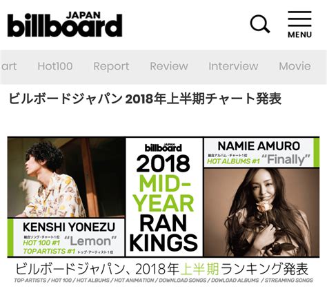 2018 Billboard Japan Mid Year Rankings Pantip