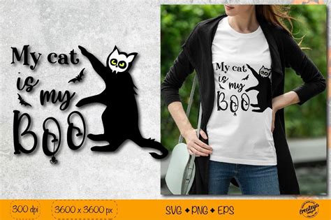 Creepy Black Cat Svg Boo Svg Halloween Graphic By Createya Design