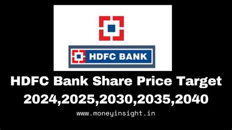 HDFC Bank Share Price Target 2024 2025 2030 2035 2040 MoneyInsight