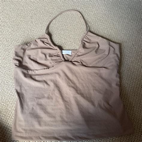Nude Halterneck Kookai Y2k Top Very Flattering Size M Depop