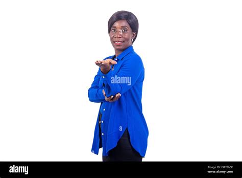 Portrait Of A Beautiful Mature Business Woman Showing An Empty Palm