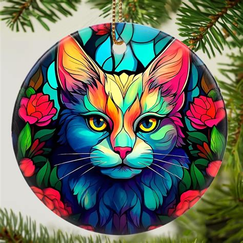 Dodosky Adorno de Navidad para gatos adorno de cerámica para gato