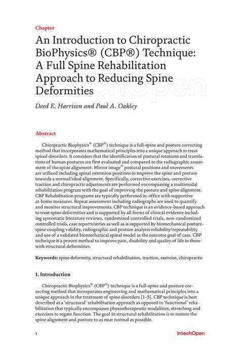 Solution An Introduction To Chiropractic Biophysics Cbp Technique A