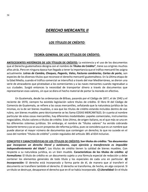 Títulos DE Credito Mercantil DERECHO MERCANTIL II LOS TÍTULOS DE