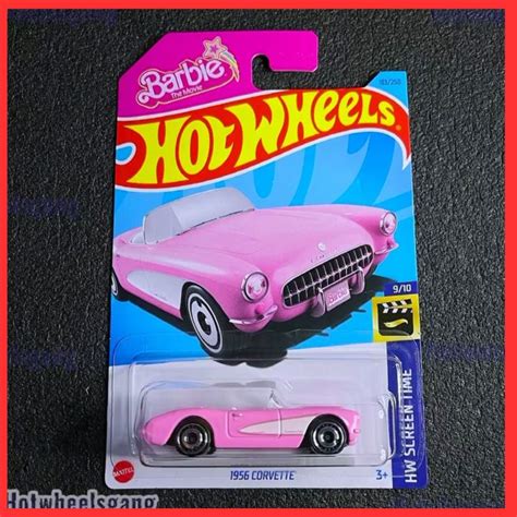 Hot Wheel 1956 Corvette Barbie Pink 2023 1sr Edition HW Screen Time Collection Series Hot Wheels