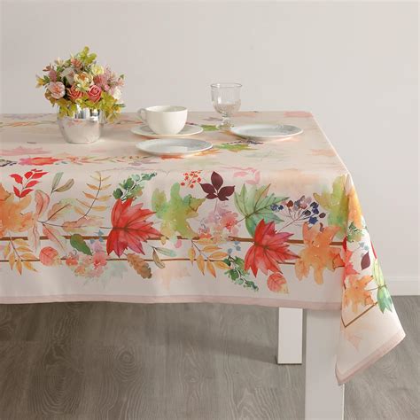 Aholta Design Stain Resistant Thanksgiving Table Cloth Fall Leaves