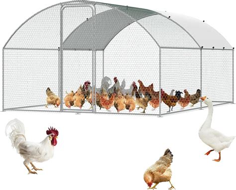 Amazon VEVOR Large Metal Chicken Coop With Run Walkin Poultry