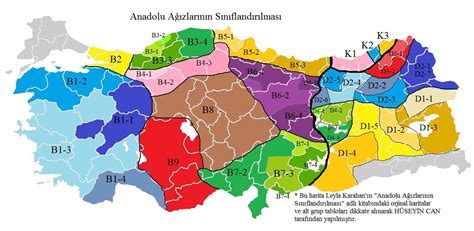 Anadolu Türkçesi Ağızları Sınıflandırılması Haritası R Turkey