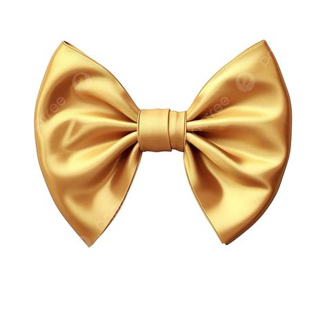 Gold Satin Bow Decorative Gold Ribbon PNG Transparent Image And