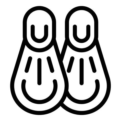 Diving Fins Icon Outline Snorkeling Flippers 44233565 Vector Art At