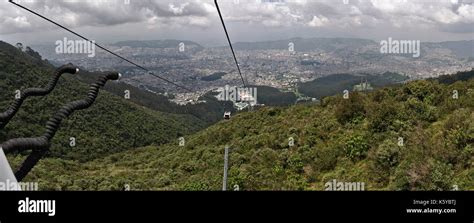 Pichincha, Ecuador - 2017: View of Quito from the cable cart to the ...