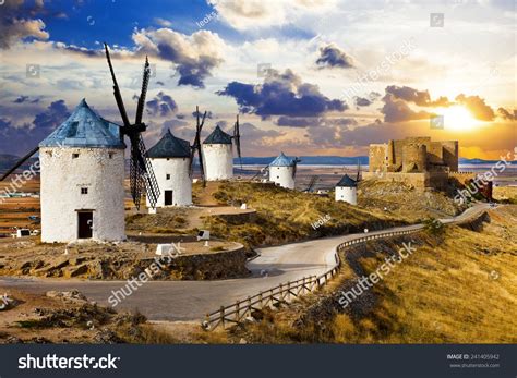 Windmills Of Don Quixote. Cosuegra, Spain Stock Photo 241405942 : Shutterstock