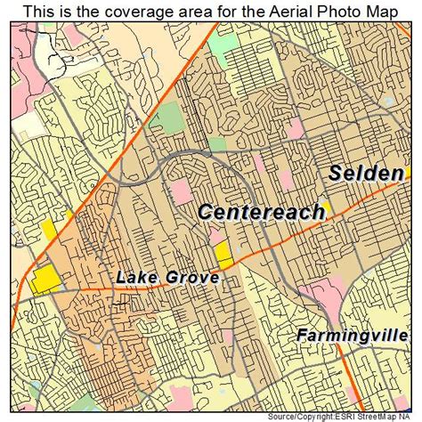 Aerial Photography Map of Centereach, NY New York