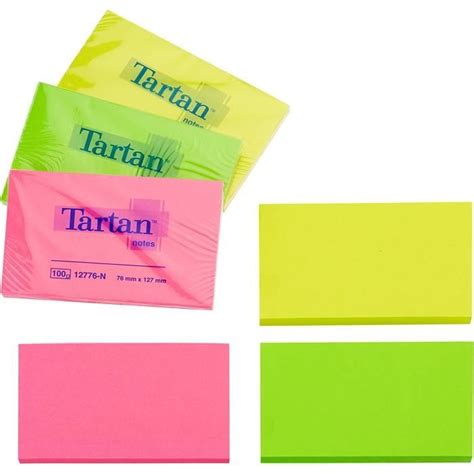 Post It Lot De 6 Blocs De Post It Tartan 100 Feuilles 127 X 76 Mm