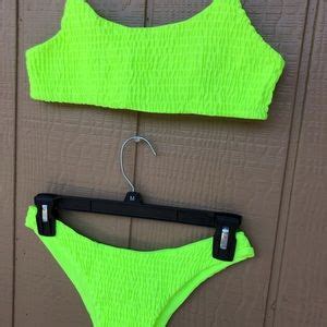 Swim Lime Green Scrunch Bikini Neon Two Piece Swimsuit Poshmark